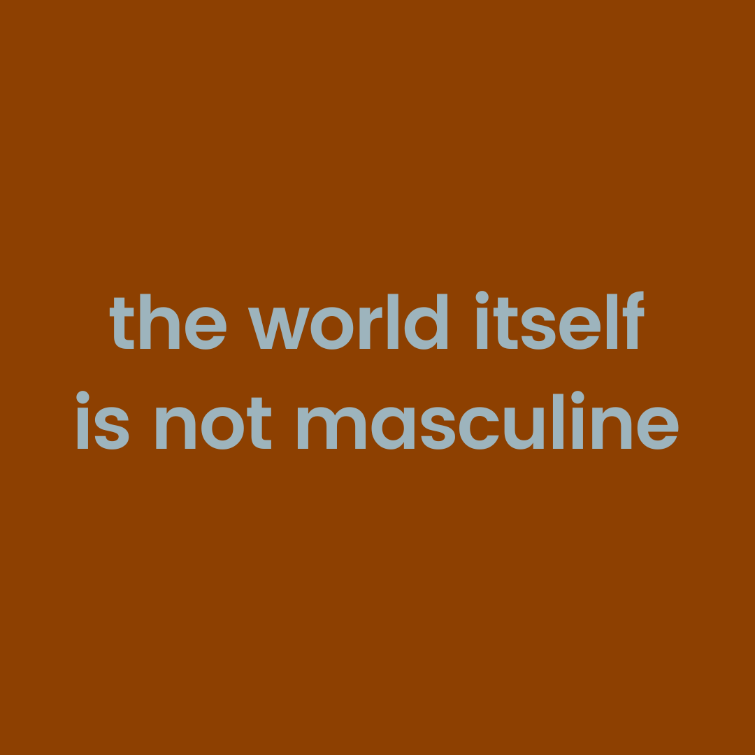 THE WORLD IS NOT MASCULINE BY DANO CHOW 🗺️
hitherto modern man has only reiterated
masculinity, sowing enlightenment
upon man who do not ask for it
✏️<a href="/danochow/">Dano</a>
Subscribe to read: portsidereview.com/subscribe