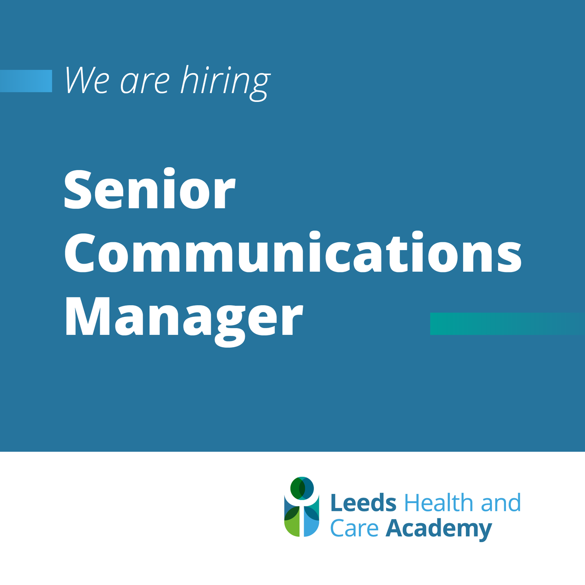 We’re have an exciting opportunity for a Senior Communications Manager to join the team, to create & deliver impactful communications strategies, & implement activity that aims to raise awareness of the Academy locally, regionally & nationally. Read more: leedshealthandcareacademy.org/news/job-vacan…