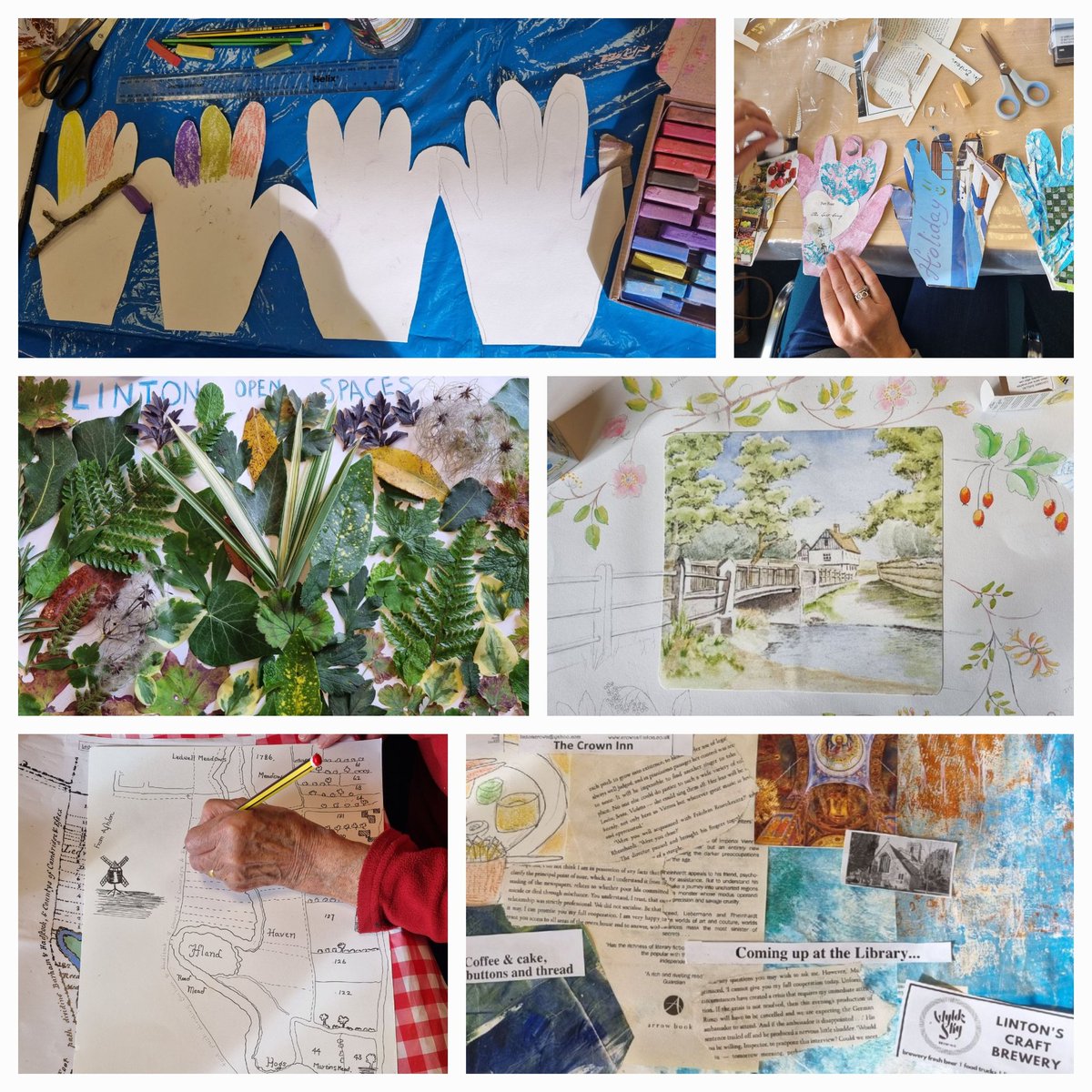 erbradfield's tweet image. What better way to spend my last day @mindsarts yesterday than making art at the #LintonMapping project 🫶 #WellbeingThroughCreativity #CreativeConnections