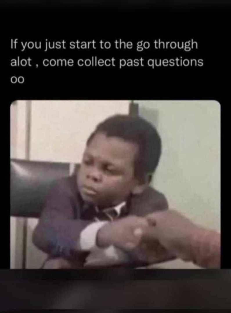 fabdplug's tweet photo. DM I get the past questions oo 😂 https://t.co/f4FxrkD4IL