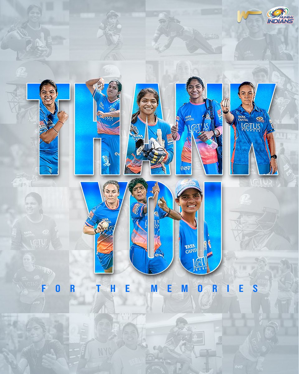 mipaltan's tweet photo. The #OneFamily is forever 💙

For all your hard work on and off the field and for the memories; thank you, champions. 🥹

#AaliRe #MumbaiIndians https://t.co/Xv9C9zUpyJ
