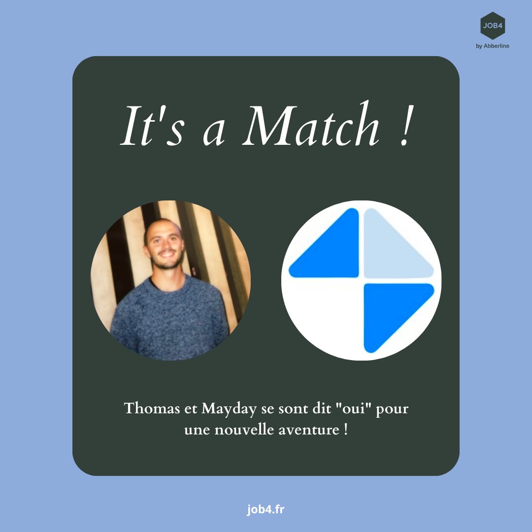 Success story JOB4 by Abberline x Mayday 🤝

Nous sommes heureux de vous annoncer la signature de Thomas Hugnet chez Mayday. 🎉

Félicitations Thomas, tous les membres de la #TeamJOB4 te souhaitent de prendre énormément de plaisir dans ta nouvelle aventure. 🫶🏻

#JOB4 #Recrutement
