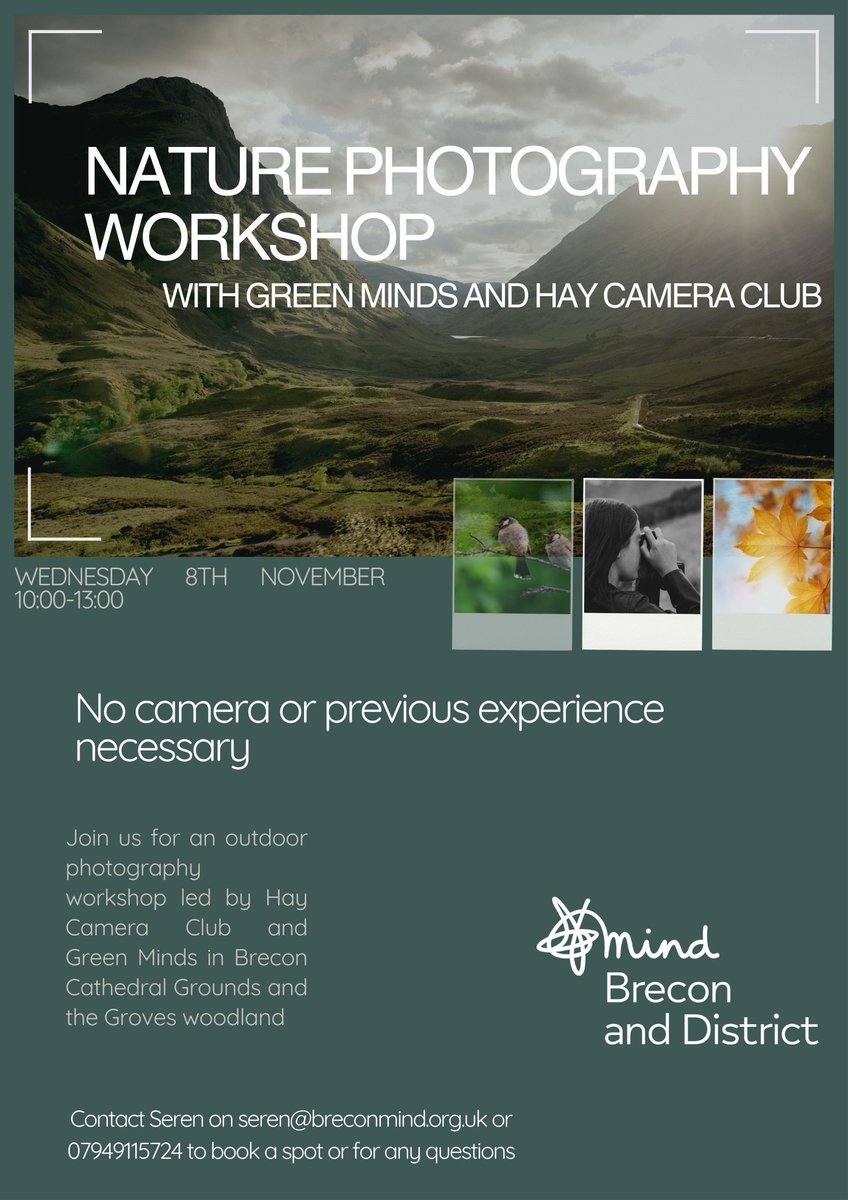 BreconMind's tweet image. Join @breconmind and @haycameraclub for a workshop in #naturephotography #wellbeing