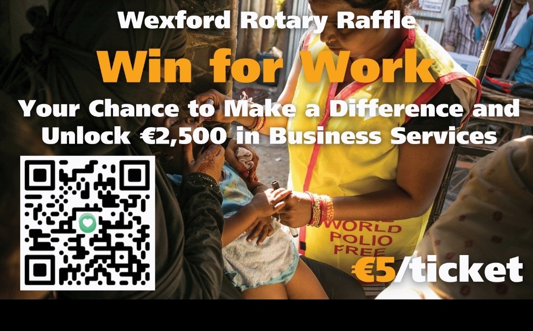Join our mission to #EndPolio worldwide & have a chance to win a package of exceptional services for businesses & professionals from Rotary Club members! #Wexford Buy raffle tickets here idonate.ie/raffle/WPD2023