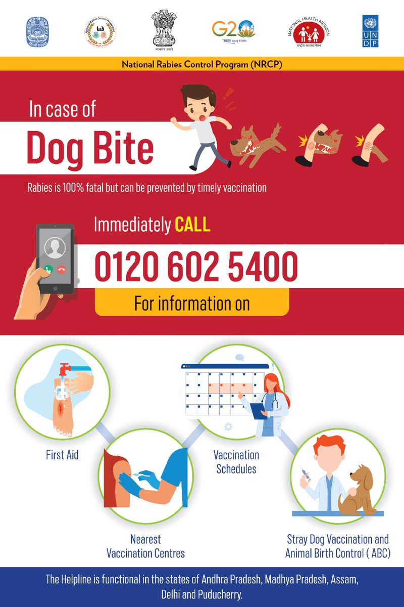 MoHFW_INDIA's tweet photo. Rabies can be prevented by timely vaccination!

Call 0120-602-5400 for more information.

#StopRabies https://t.co/wB3PnzPp22