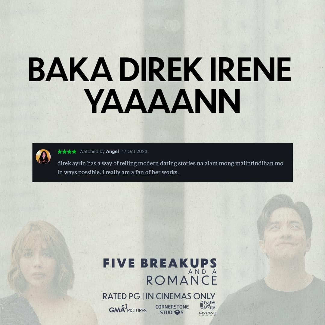 Curious? Go and watch "Five Breakups and a Romance" in more than 240 cinemas nationwide!

Huwag niyo hayaan maging tanong kung maganda ang movie! 😉

Experience it and share it with us.

#FiveBreakupsAndARomance
#5BAARNOWSHOWING