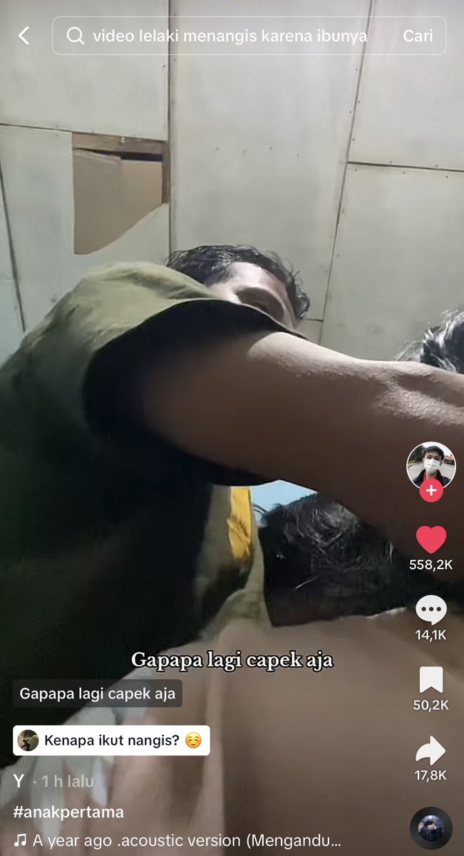 Dis! Ada yang udah liat videonya? semua anak emang ngerasa cape tapi anak pertama itu bener' harapan orang tua.. 😔