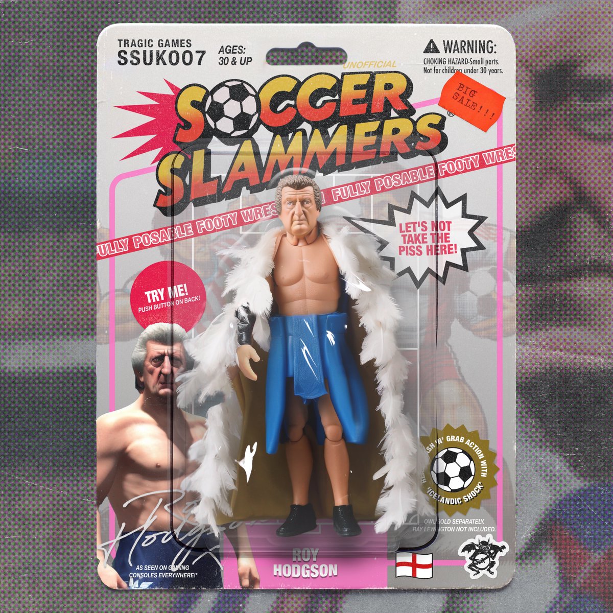 • RING NAME: Roy Hodgson
• NICKNAME: Woy / The Owl
• SPECIAL MOVE / FINISHER: Icelandic Shock - A move that involves Hodgson pretending to be stunned and helpless, then suddenly striking his opponent with a surprise attack.