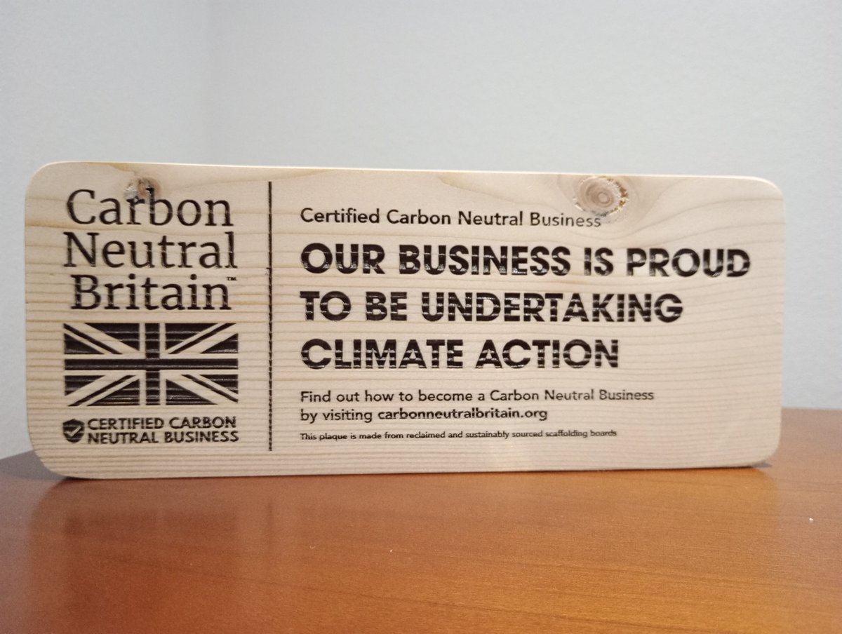 As part of our commitment to NZC and continually reducing our footprint, we're a Carbon Neutral business via the Woodland Fund™ Portfolio of verified carbon offsetting projects. 
Our thanks to @carbonneutralbritain for our new plaque! #engineeringdifference #carbonneutralbritain