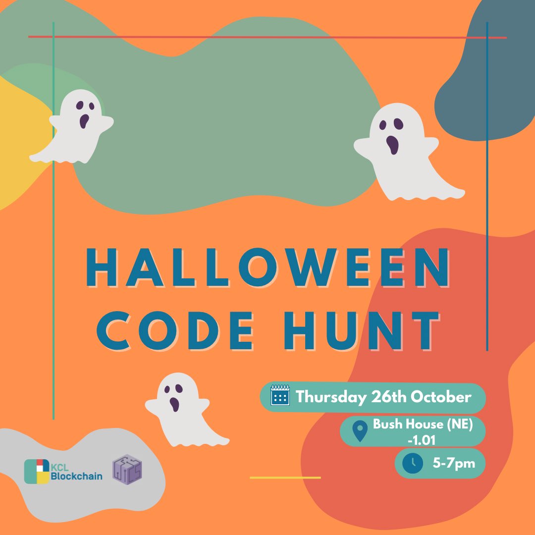 Upcoming event!!🚀 Come along to our WiCS x Blockchain Halloween code hunt next week🚀

We hope to see you all there! We will be exploring the world of python, solidity and more… 👻

📅 Thursday 26th October, 5-7pm
📍Bush House, North-East Wing, -1.01