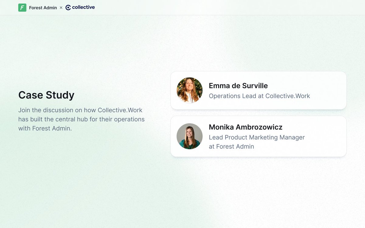 ForestAdmin's tweet image. Last week we had the great pleasure of talking to Emma de Surville, the Operations Lead at @UseCollective, about how the team has built the central hub for all the internal operations on Forest Admin 💪

#AdminPanel #BackOffice 

🧵👇