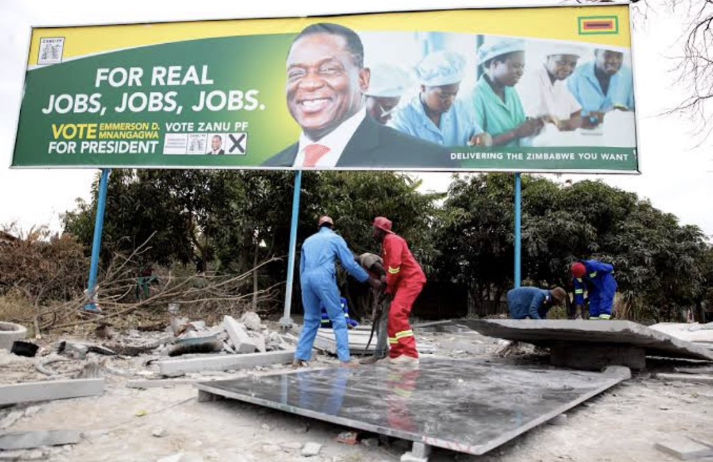 advocatemahere's tweet image. 🟡Dear @mhtestd &amp;amp; Prof Murwira,

When you were campaigning, you promised jobs, jobs, jobs. Now you’re telling the youth, graduates &amp;amp; citizens to create their own jobs! 

The duplicity is testament to the failure by Zanu PF to put the nation on a progress and economic growth…