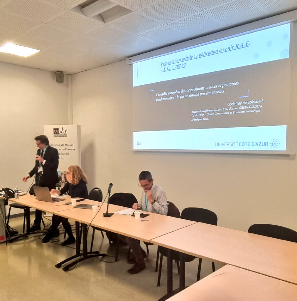 La session parallèle n°1 continue sur le thème passionnant du contrôle des acquisitions tueuses et les suites de l'arrêt Illumina, présenté par Godefroy de Moncuit de Boiscuillé.