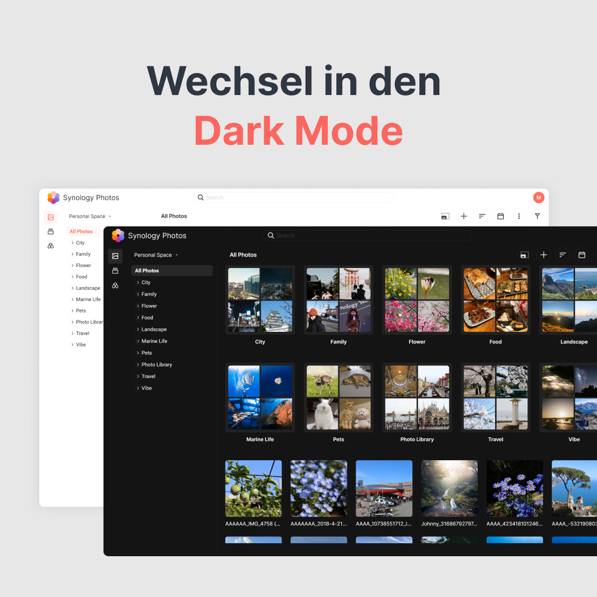 SynologyD's tweet image. Neue Möglichkeiten Synology Photos zu personalisieren: Dark Mode und Verstecken von Kategorien im Themenalbum.
#SynologyPhotos #DarkMode #ObjectRecognition
Jetzt auf die neueste Version von Synology Photos upgraden ➡️ sy.to/8rvt6