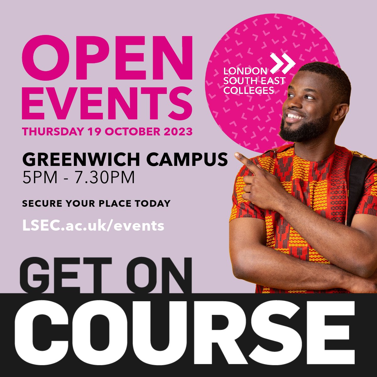 LSEColleges's tweet photo. Open Event tonight at our Greenwich Campus! Here are a few tips to avoid the waiting time -
β₯οΈ Get yourself a ticket - https://t.co/2quVDz6KPw
β₯οΈ Your ticket will be emailed to you with a QR code - take a screenshot!
β₯οΈ Show your QR code for a quick check-in!
#GETONCOURSE #LSEC https://t.co/mfBNpQxhgG