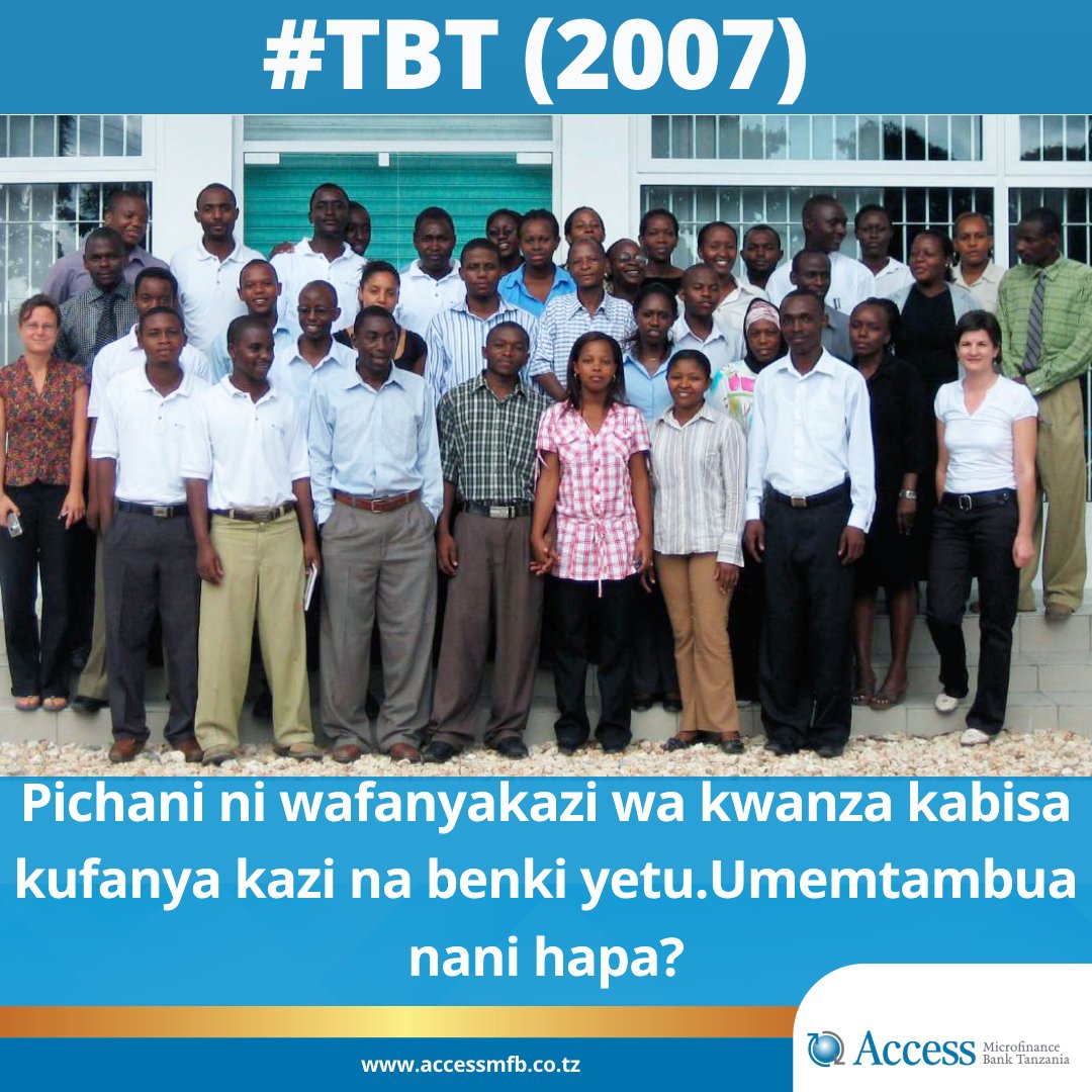 Tunapoelekea kusherekea miaka 16 ya kutoa huduma za kifedha hapa nchini Tanzania tunakiheshimu sana kizazi hiki. Hawa ni baadhi ya wafanyakazi ambao waliunda timu ya kwanza kuingia mtaani na kuitambulisha benki yetu wakati huo na mpaka sasa tupo kwa sababu walikubali kuanza.