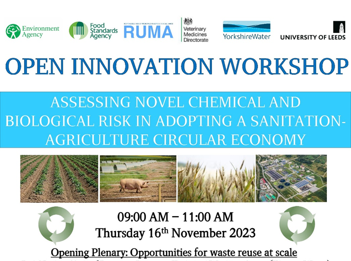 📢Open invitation to UK-based stakeholders interested in #chemical and #biological risks associated with resource #reuse in agriculture? Join our online workshop on 16th Nov hosted by <a href="/UniversityLeeds/">University of Leeds</a> to help us map research priorities to support safe reuse #circulareconomy