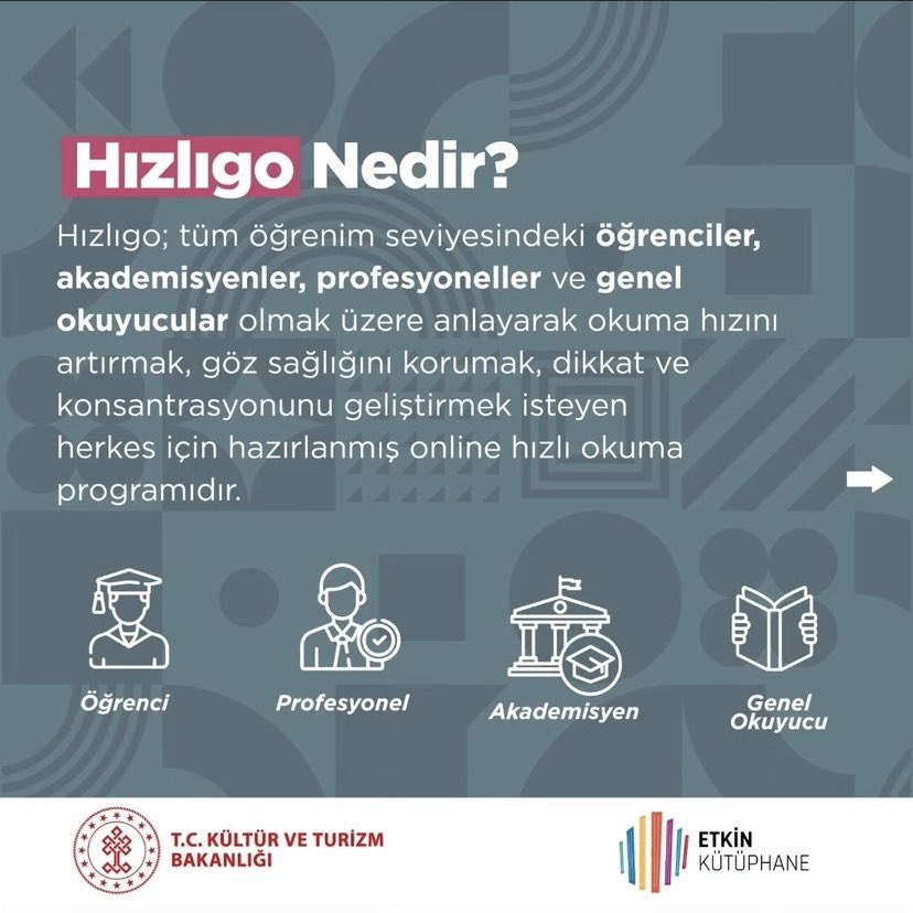 hakkarikutup's tweet photo. 📢 Yeni eğitim öğretim yılında üniversite sınavına hazırlanan gençlerimize güzel bir haberimiz var!
HızlıGo uygulaması ile okuma hızınızı ve konsantrasyonunuzu artırabilir, üniversite sınavında fark yaratabilirsiniz. https://t.co/AjZHc4JMe8
