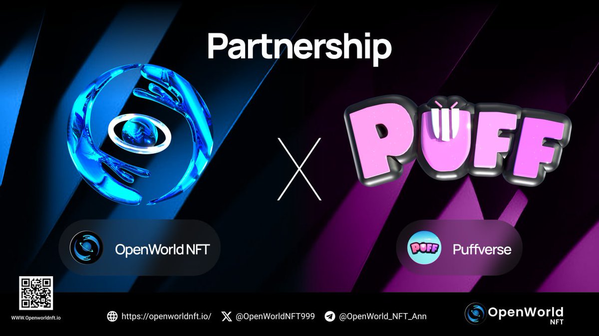 openex_O's tweet image. 🎉 Announcement

Glad to announce partnership with @OpenWorldNFT999 to expand our #NFT ecosystem!
🌟 #OpenWorld_NFT is thrilled to unveil an incredible partnership with yet another groundbreaking project @Puffverse 

#Puffverse is a Disney-like dreamland of the 3D open-world…