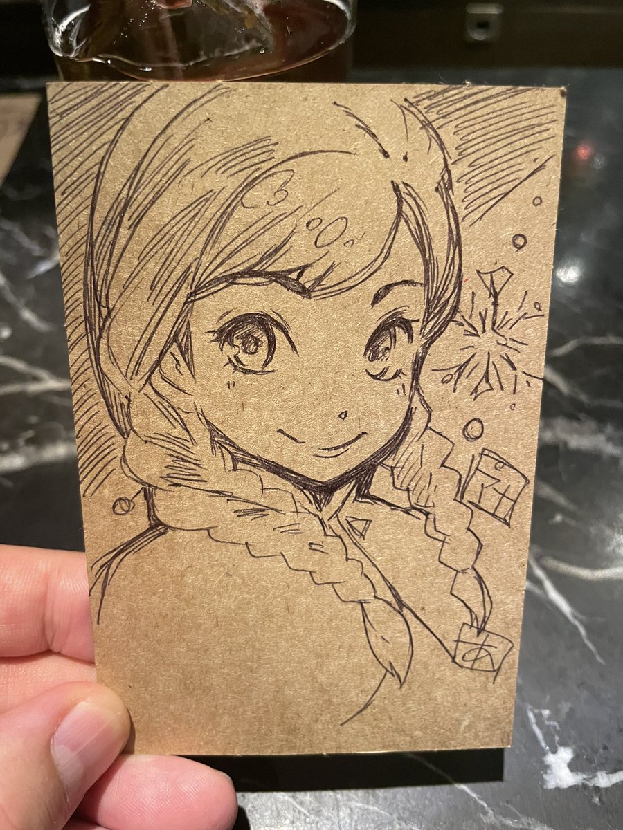 一発描きドナルドとアナ。 