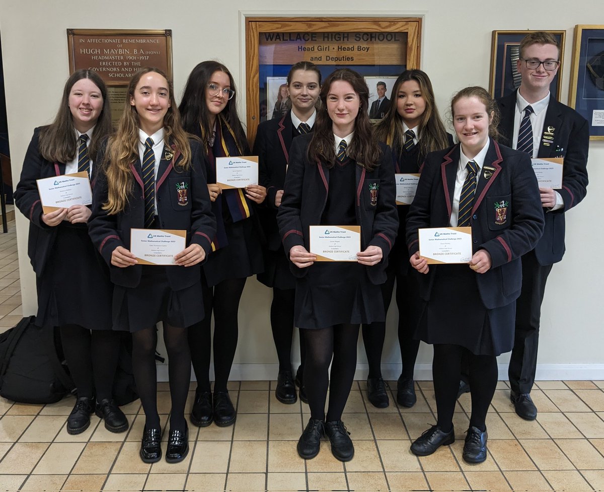 WHS_Mathematics's tweet photo. Senior Maths Challenge 

Congratulations to @WallaceHigh pupils who achieved a certificate in the @UKMathsTrust Senior Maths Challenge.
Head Boy Max achieved a very impressive score and we wish him luck in the next round! https://t.co/gIlsJ9X9uH