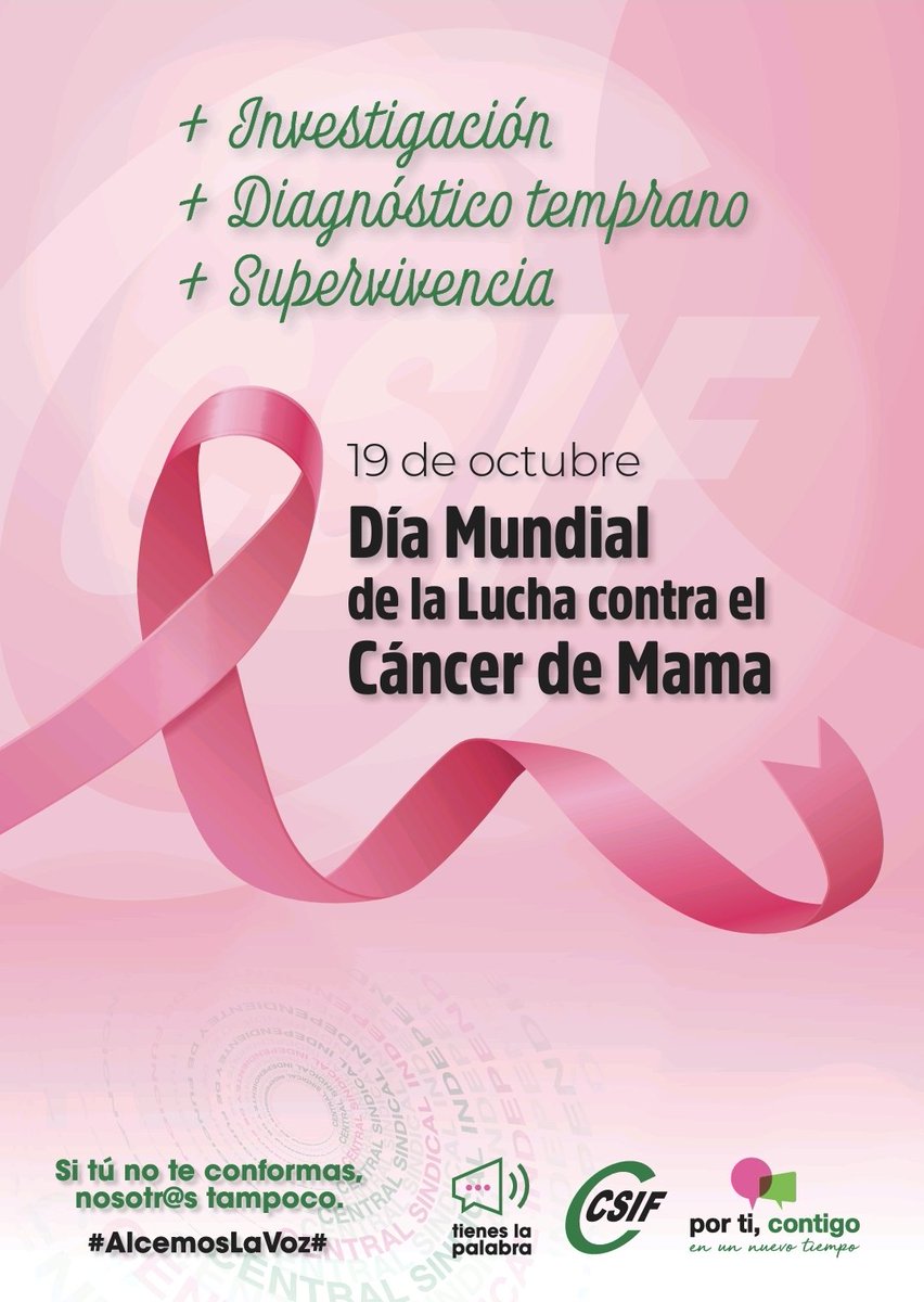 CSIFnacional's tweet image. #DíaMundialDelCáncerDeMama | La lucha contra el #CáncerDeMama requiere más inversión, investigación, diagnóstico temprano y ofrecer atención y apoyo a las personas afectadas. 

CSIF salió ayer a la calle para pedir más financiación para el sistema sanitario
#ELRosaEsMásQueUnColor