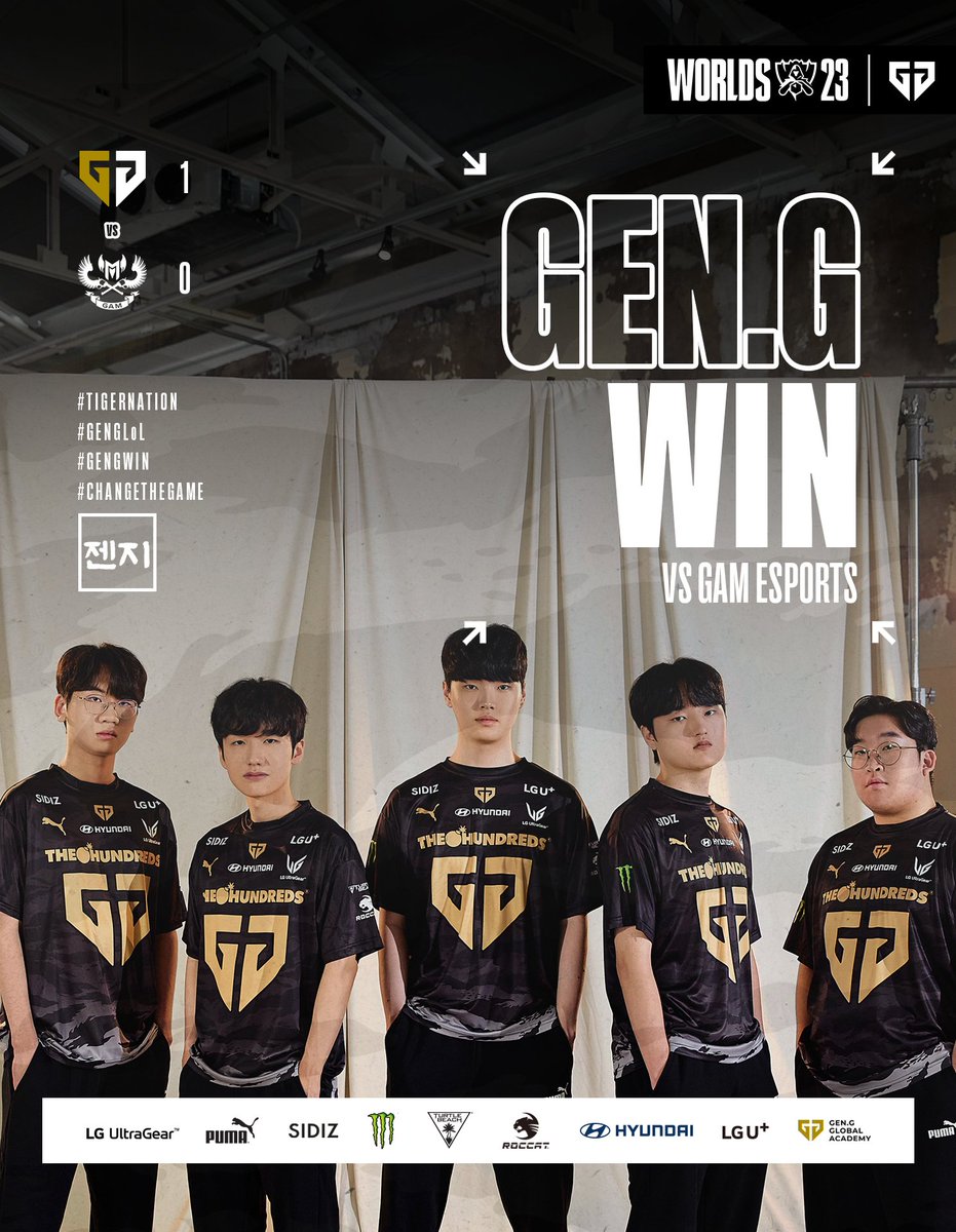 GenG_KR's tweet photo. 📍 #Worlds2023 Swiss Stage [Bo1] vs GAM

고객님의 Worlds 2023 첫 승 상품이
안전하게 배송 완료됐습니다 🚚

#TigerNation #GenGWIN https://t.co/fLdqical7I
