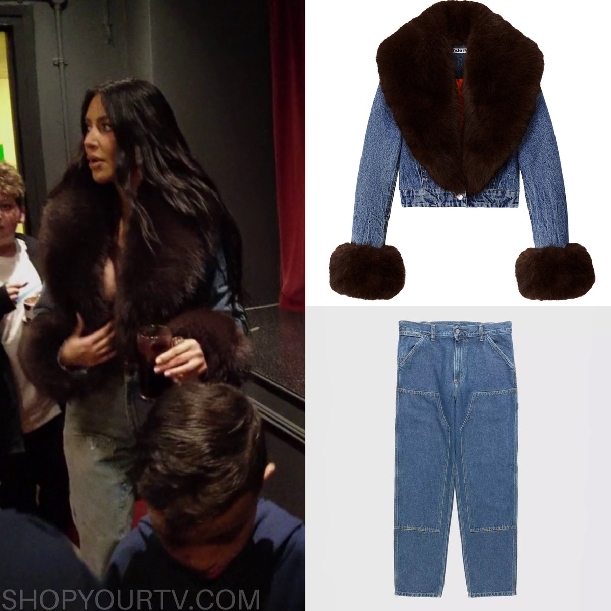 ShopYourTv's tweet photo. Kim Kardashian in Alexander Wang ($895) and Carhartt ($132) in 4x04 of The Kardashians 

More outfits and information on where to buy at https://t.co/wt9fVOcGD6

#kimkardashian #thekardashians https://t.co/CxnkrneG4l