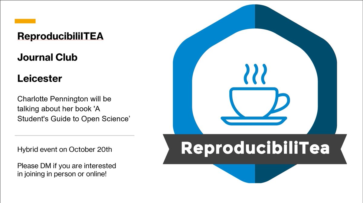 <a href="/drcpennington/">Charlotte Pennington</a>, the author of "A Student's Guide to Open Science,"  will be joining us to share her insights at the Reproducibility Leicester Journal Club

Take advantage of this chance to hear directly from the author and gain valuable knowledge!

#OpenScience
#Reproducibility
