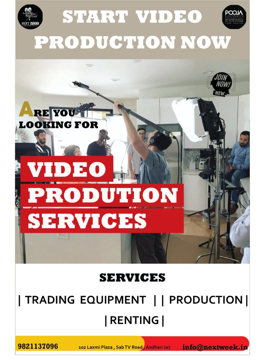 Next_week_Ent's tweet image. Our team of experienced professionals can help you create high-quality videos for your festival entry or any other project. From concept development to post-production, 
#videoproduction #highqualityvideos #conceptdevelopment #postproduction #scripting #filming #editing