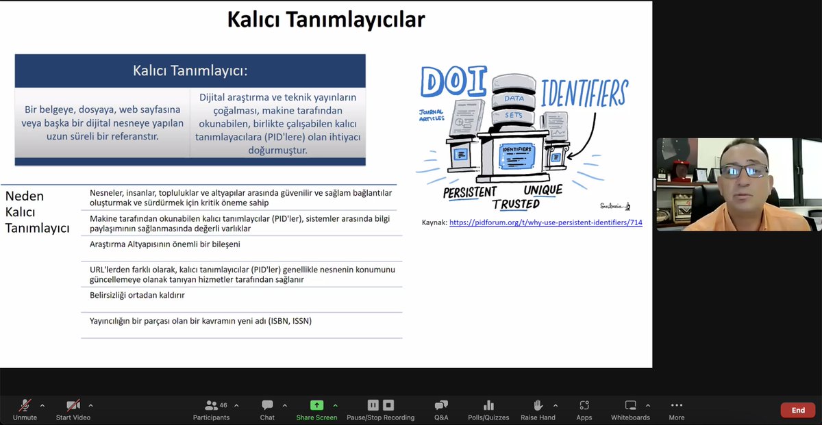 Persistent Identifier (PID) role in supporting open research infrastructure by @turkgultekin at @DataCite Global Access Program #Turkish webinar.
#DataCiteGAP #PID #OpenInfrastructure #DOI #OpenResearch