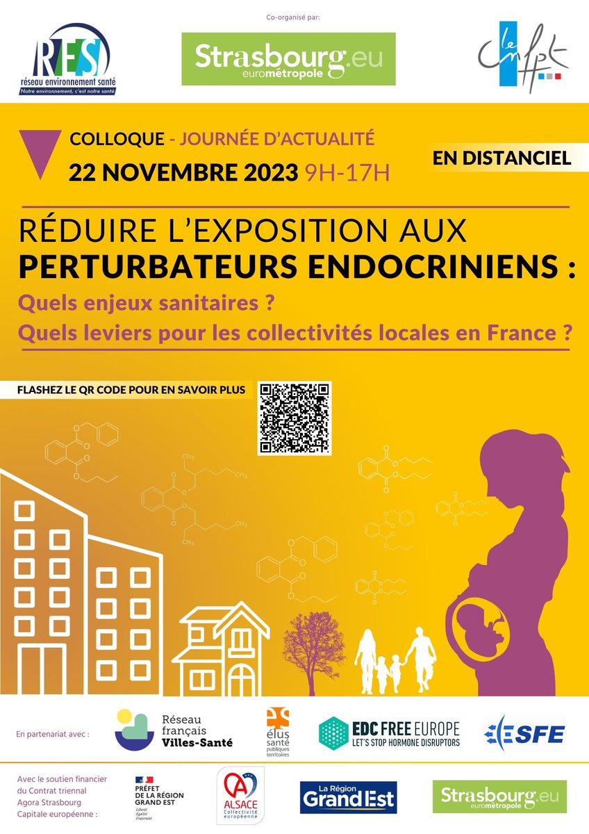 Inscriptions ouvertes pour la journée du 22/11 en distanciel, co-organisée par le RES, la Ville/Eurométropole de Strasbourg, le Centre National de la FonctionPubliqueTerritoriale <a href="/cnfpt/">CNFPT</a>, en partenariat avec <a href="/villessante/">Réseau français Villes-Santé</a>,<a href="/espt_asso/">ESPT_asso 🇺🇦</a>, <a href="/EDCFree/">EDC-Free Europe</a>,<a href="/SFEndocrino/">SFEndocrinologie.org</a>
👉 reseau-environnement-sante.fr/journee-22-nov…