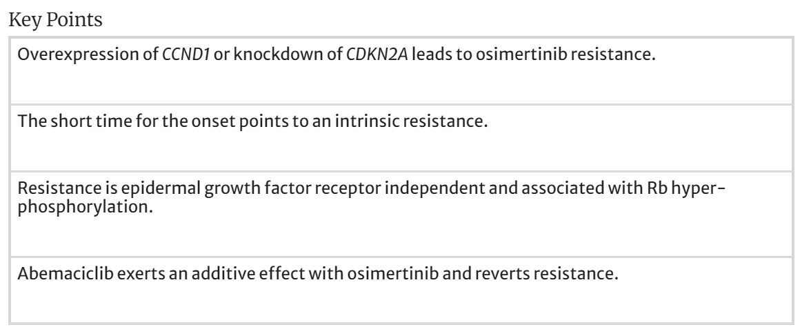 TargetOncology's tweet photo. Intrinsic Resistance to #Osimertinib in EGFR Mutated #NSCLC Cell Lines Induced by Alteration in Cell-Cycle Regulators https://t.co/EF3JUTWlY8 https://t.co/EFHbIHqRC6