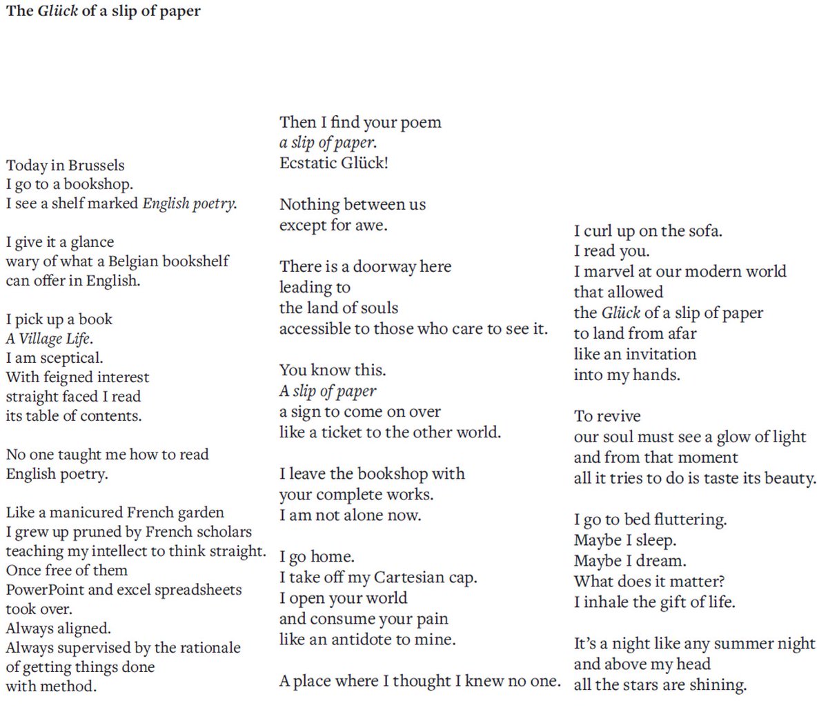 AlisonMooney20's tweet photo. An ode to @LouiseGluck , R.I.P. 
Taken from my poetry collection Balance https://t.co/XWE3xuyQEo https://t.co/8GM0t2cZK8