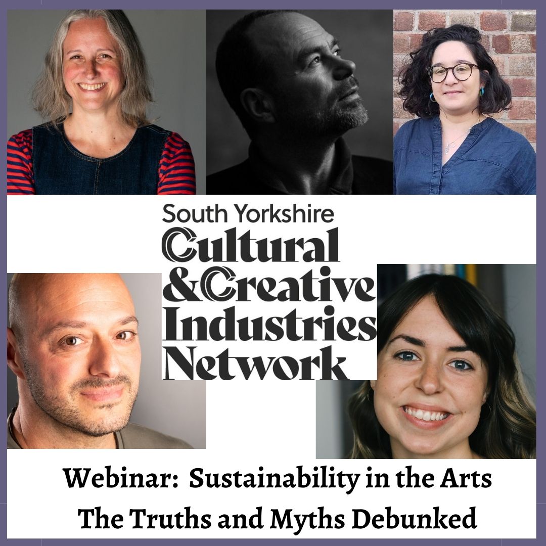 Last chance to book your seat at this free lunchtime webinar aimed at South Yorks creative practitioners concerned about the climate crisis and the arts. Our panel will cover all you need to know about sustainability in the arts 👇 bit.ly/3EQyGy1 #SYcreates #SYCCIN