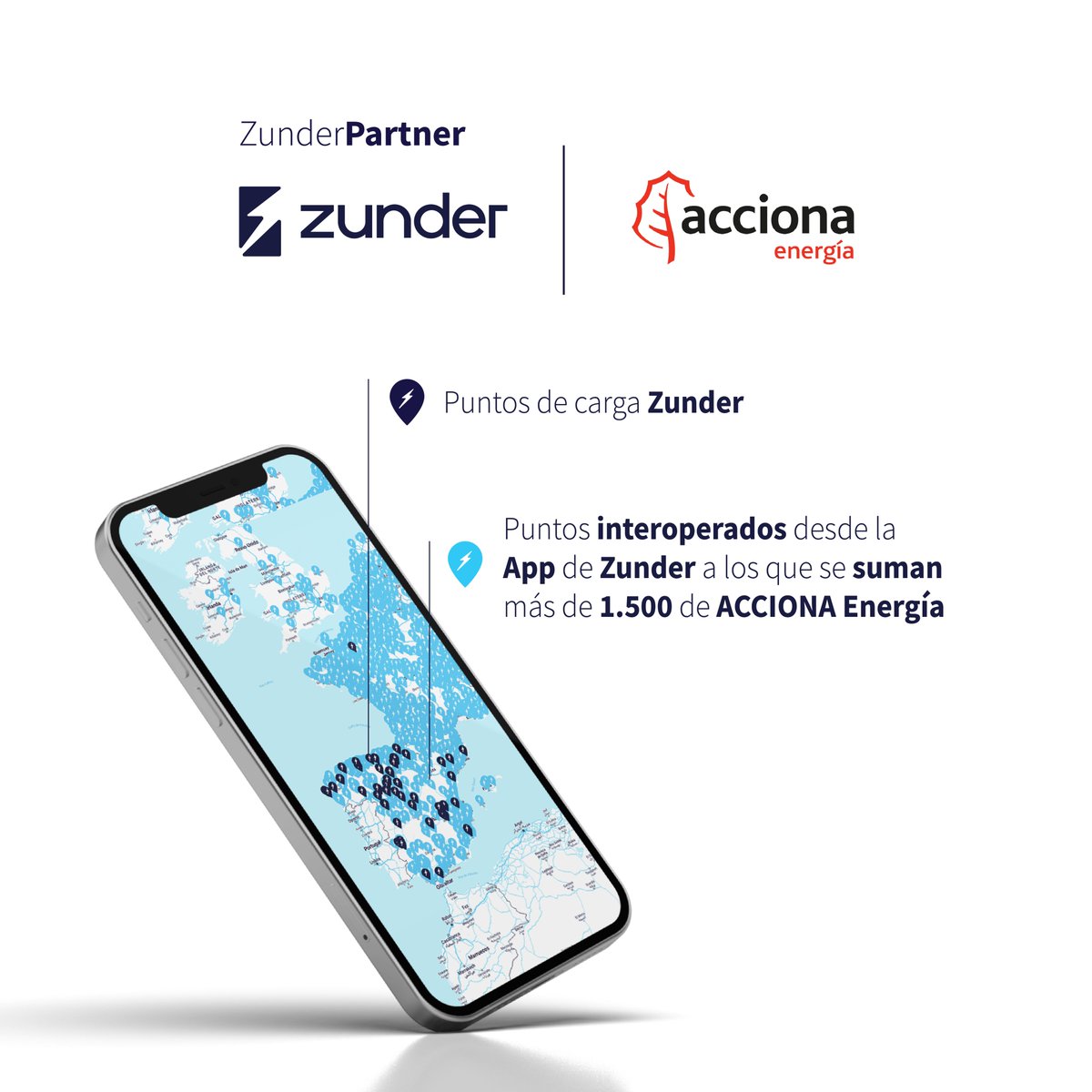 🤝 #ZunderPartners | <a href="/zunder_es/">Zunder</a> firma con <a href="/ACCIONAEnergia/">ACCIONA Energía</a> un acuerdo de interoperabilidad para facilitar al usuario de vehículo eléctrico el acceso a la red de carga.

Los usuarios de <a href="/zunder_es/">Zunder</a> podrán acceder desde la propia APP de Zunder a los más de 1.500 puntos de carga