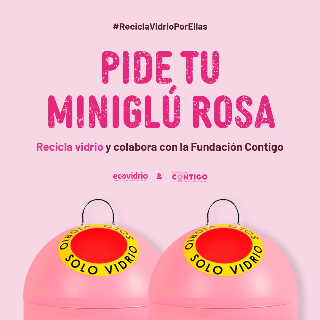 ecovidrio's tweet photo. Todos los beneficios de este miniglú diseñado por @agathardlp van directos a la Fundación Contigo para seguir siendo optimistas en la investigación del cáncer de mama. Anímate, colabora y #ReciclaVidrioPorEllas 🩷