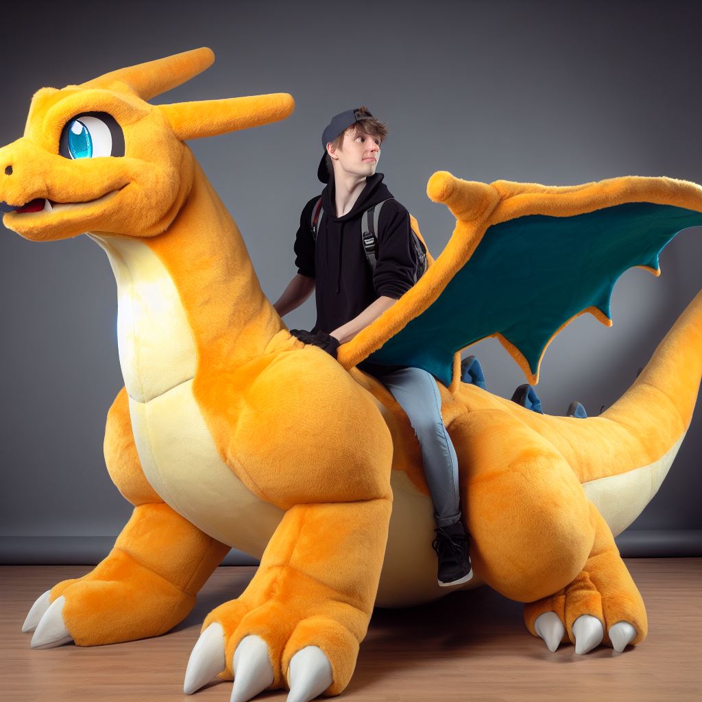 Big Size Dragon Plush Toy, Mega Charizard X Plush