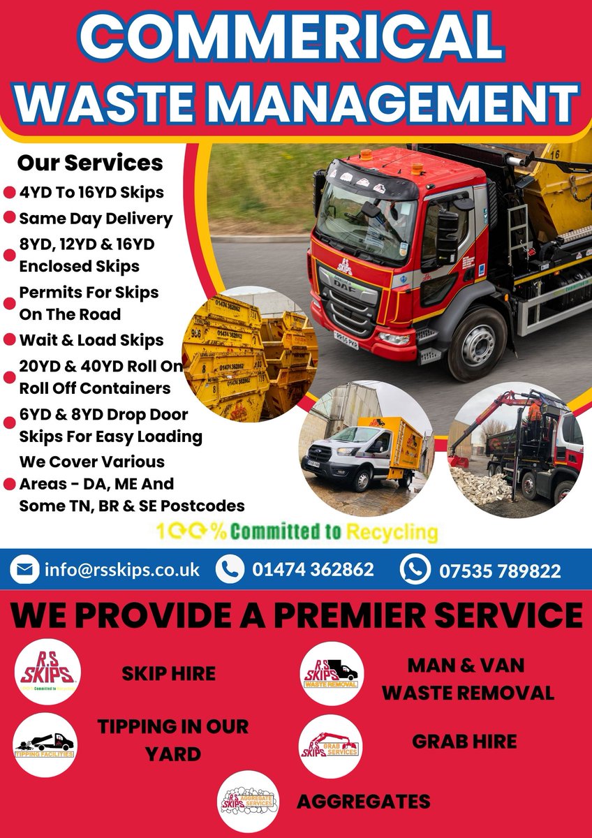 RSSkips's tweet image. Do you produce a lot of waste on-site?

We offer a range of waste management services for commercial customers at competitive rates!

#skips #skiphire #rollonrolloff #wastemanagement #manandvan #aggregates #grablorry #recycling  #commercial #housing #construction #building #kent