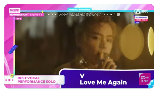 KIMTAEHYUNGBAR_'s tweet photo. BEST VOCAL PERFORMANCE SOLO NOMINATED for 2023 MAMA AWARD https://t.co/YipNWJzRBA