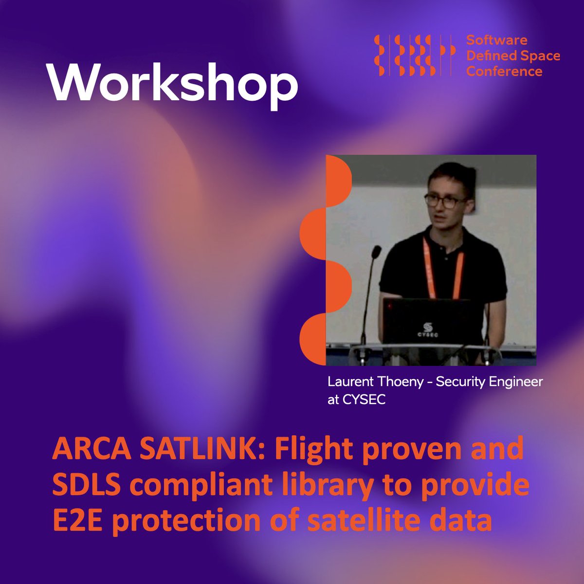 Join us at SDSC for a workshop featuring Laurent Thoeny, a space security engineer and cryptographer at CYSEC. He will do workshop: "ARCA SATLINK: Flight proven and SDLS compliant library to provide E2E protection of satellite data"

#kosmosEST #softwaredefinedspace #SDSC2023