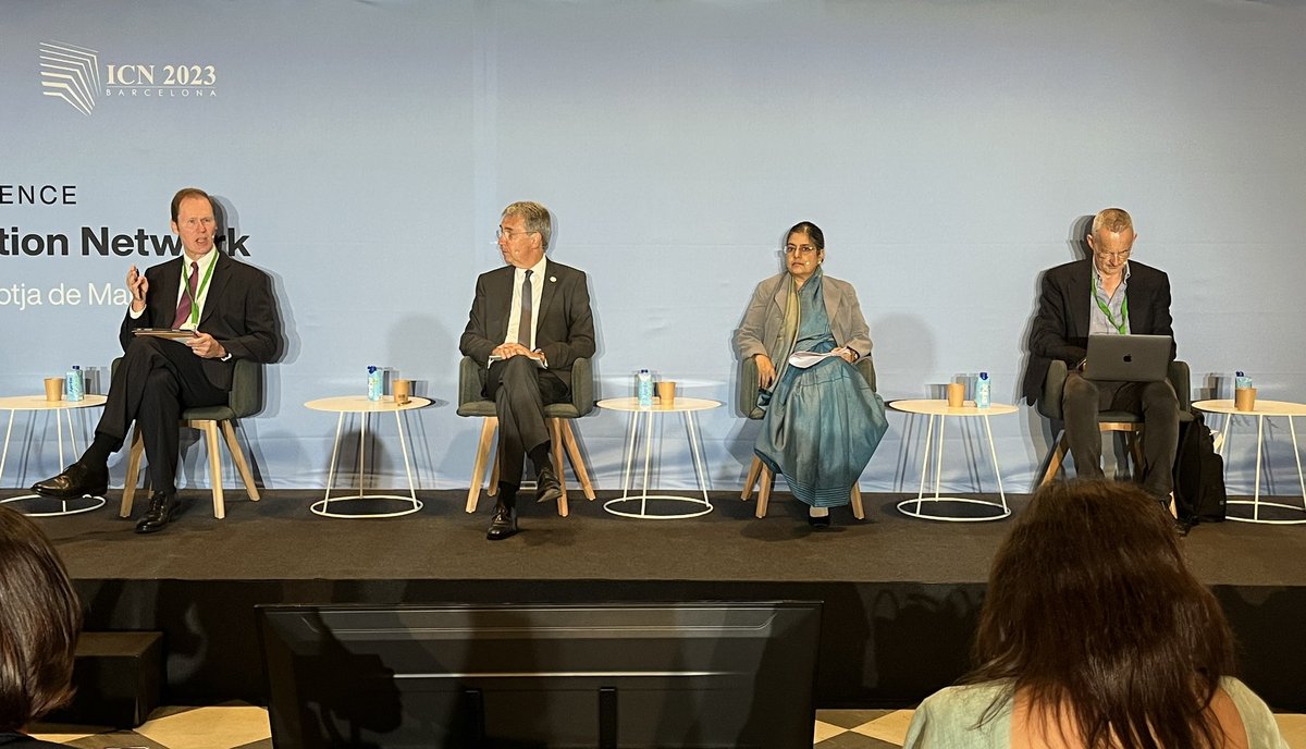 The <a href="/IntCompNetwork/">International Competition Network (ICN)</a> meeting this morning started w/ <a href="/BCoeure/">Benoît Cœuré</a> in interview. Now <a href="/MauriceStucke/">Maurice Stucke</a>, <a href="/AMundt_BKartA/">Andreas Mundt</a>, <a href="/JohnFingleton1/">John Fingleton</a> &amp; <a href="/ravneetkaurpb/">Ravneet Kaur</a> discuss privacy &amp; competition. We‘ve come a long way in a short time, says Mundt. #ICNBarcelona2023