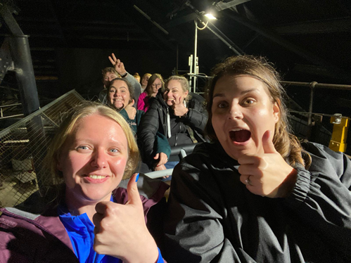 Our  #6thformteam visited @THORPEPARK #Friday13th 60 students braved the scary rides and had a great time. The night saw some of our staff getting stuck on a ride and the purchase of a new dinosaur mascot who needs a name. Comment below with your suggestions.