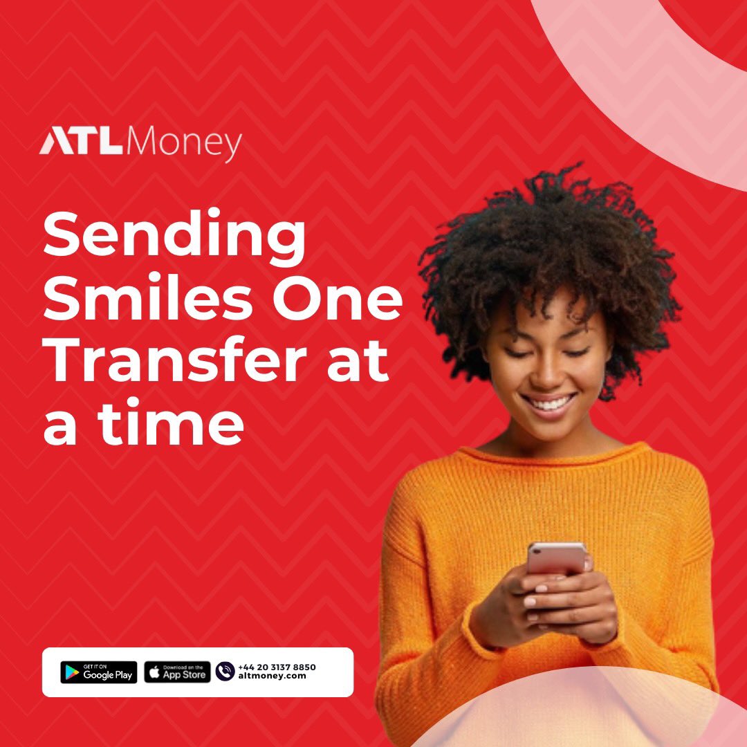 Have you heard? 

ATLMoney helps you send smiles one transfer at a time 😊😄

Download the ATLMoney App now! 

#fyp #share #ATLMoney #remittanceservice #africa #customersatisfaction #zerofees #send #sendmoneywithatlmoney #sendmoney