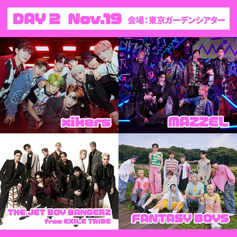 lawson_ticket's tweet photo. 11月開催🎉
THE SHOW LIVE in TOKYO✨
18(土)#ちゃんみな #Billlie #XG #LIMELIGHT
19(日)#xikers #MAZZEL #THEJETBOYBANGERZ from EXILE TRIBE #FANTASYBOYS
21(火)#FANTASTICS from EXILE TRIBE #THEBOYZ #EPEX #WHIB
👇会場詳細&先行申込はこちら
https://t.co/Uq142tYu1B
#THESHOWJP #THESHOW https://t.co/ikDMOhTd4Q