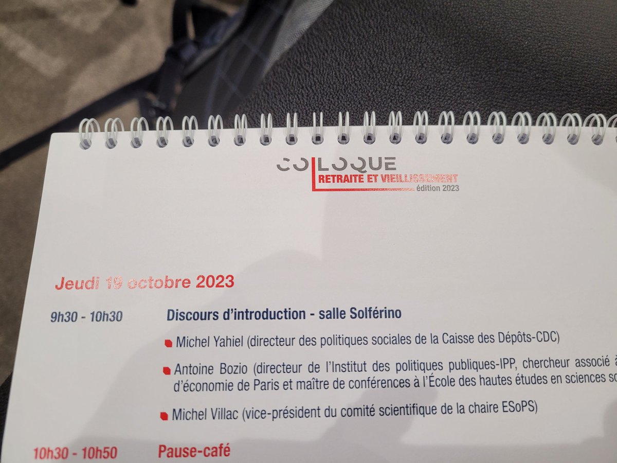 C'est parti pour les 2 jours du Colloque Retraite et Vieillissement 2023 organisé par l'@IPPinfo la Chaire ESoPS @SorbonneParis1 et la direction #PolitiquesSociales @caissedesdepots 
#Colloque_RV