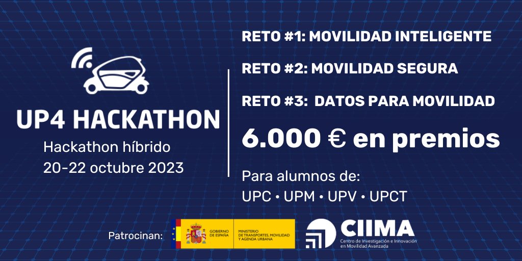 🙌Hoy se cierra el plazo de inscripción🙌

😎¡Apúntate! 
🔗up4hackathon.es

#hackathon #movilidadinteligente
#upct #upv #lamevaupc #somosupm