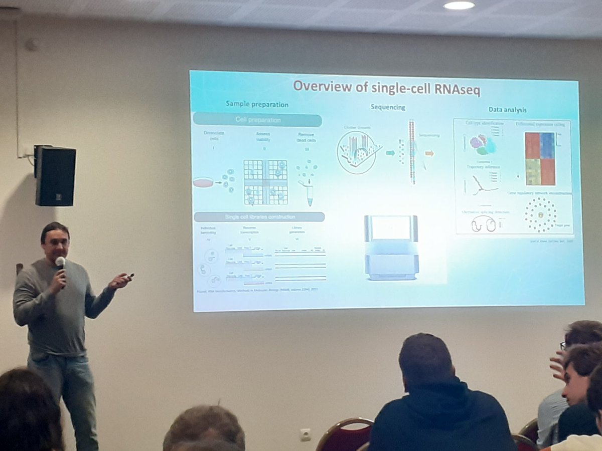 Presentation of Yakov, head of the wet lab of the Biomics platform at the Department of Genomes and Genetics get - together symposiym.