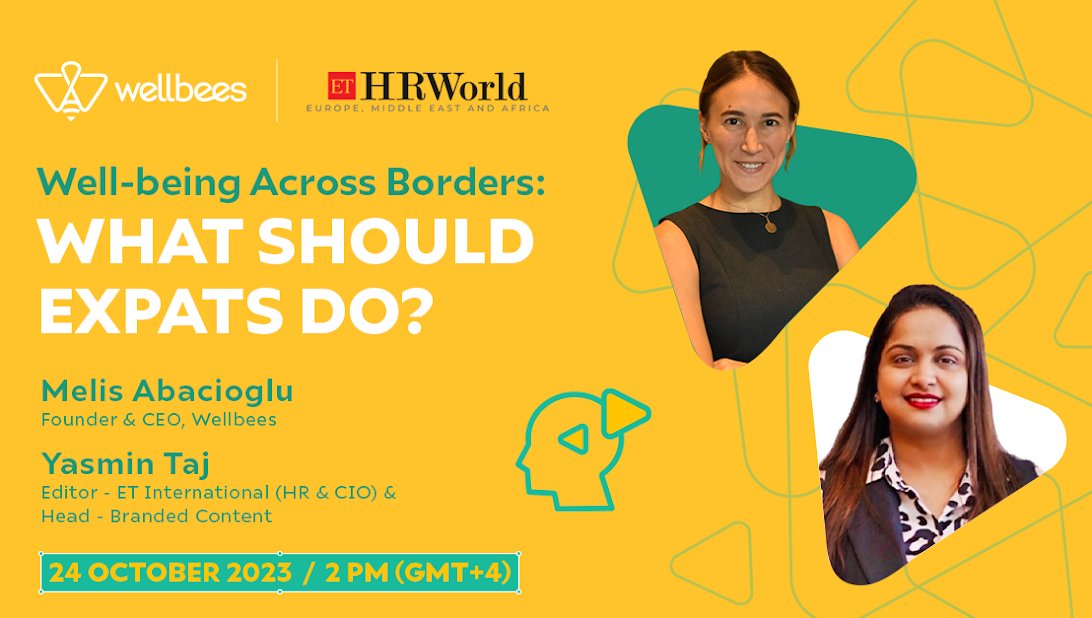 Join <a href="/Yasminetaj/">Yasmin Taj</a> , Editor and Head - Branded Content - ET International (HR &amp; CIO) with Melis Abacioglu, Founder &amp; CEO, <a href="/Wellbees_co/">Wellbees</a>, as they discuss the trends, challenges, and opportunities in managing the well-being of expat employees.

Register here!
linkedin.com/events/wellbei…