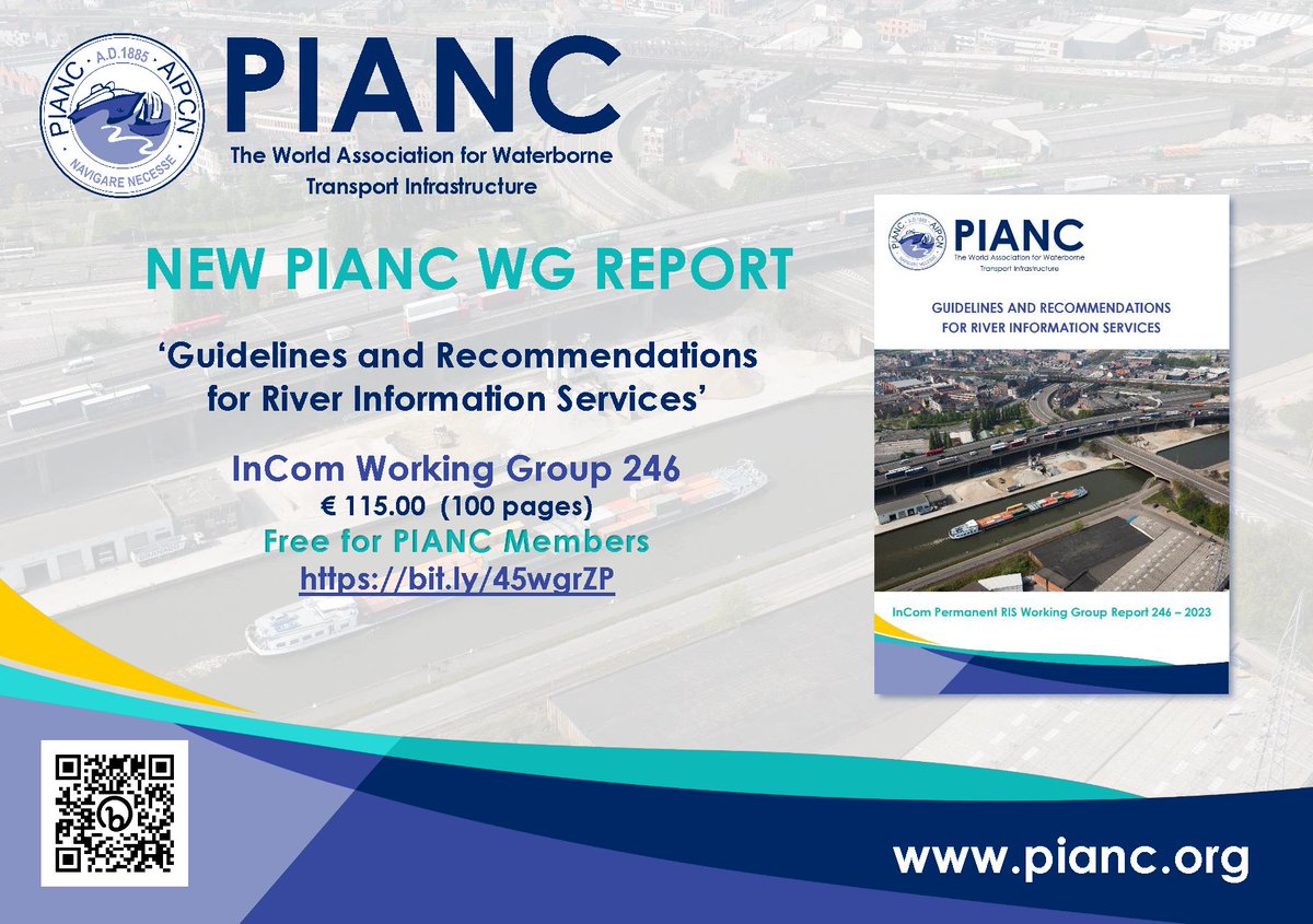 PIANC1's tweet image. We are glad to announce the publication of 2 new Working Group reports! 

Download your free copies as a PIANC member or purchase your copy in the PIANC webshop!

#pianc #wgreports #incom #envicom